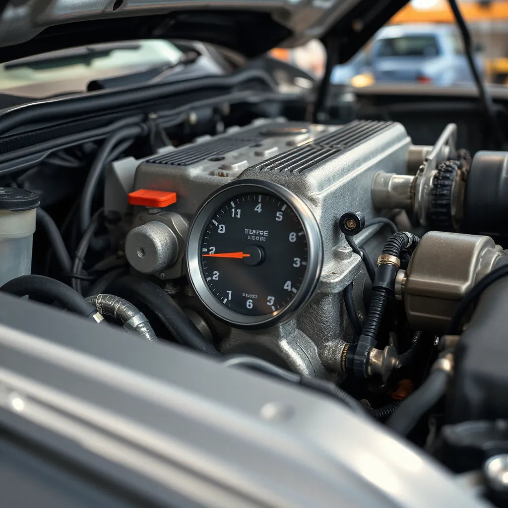 Close-up of performance engine components with subtle motion blur suggesting strong low-end torque response